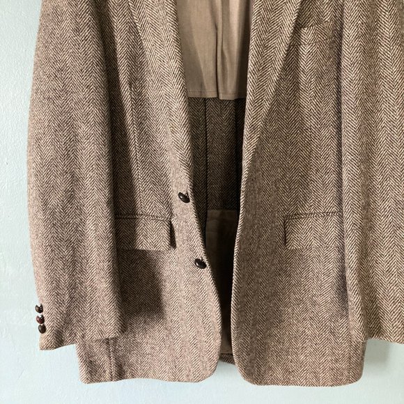 Northampton light gray tweed 2 button lined wool vintage sport coat - Picture 3 of 8